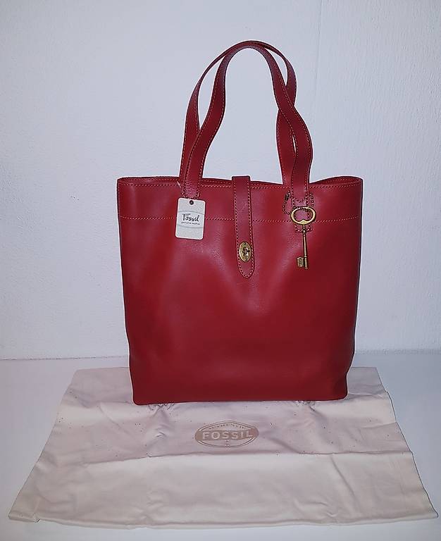 Fossil LEDER Damen-Schultertasche Rot / Neu-Ungebraucht