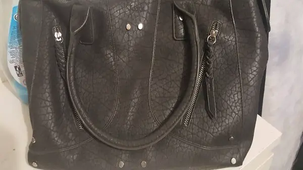 Leder Handtassche 35x20cm grau