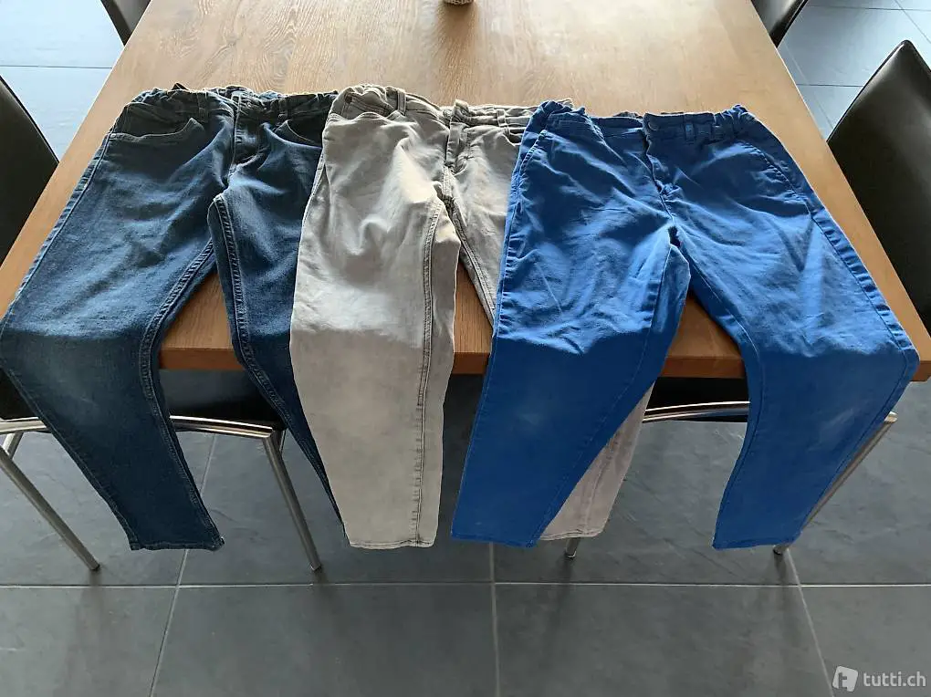 Jeans blau grau und Chinoshose Gr. 158/164