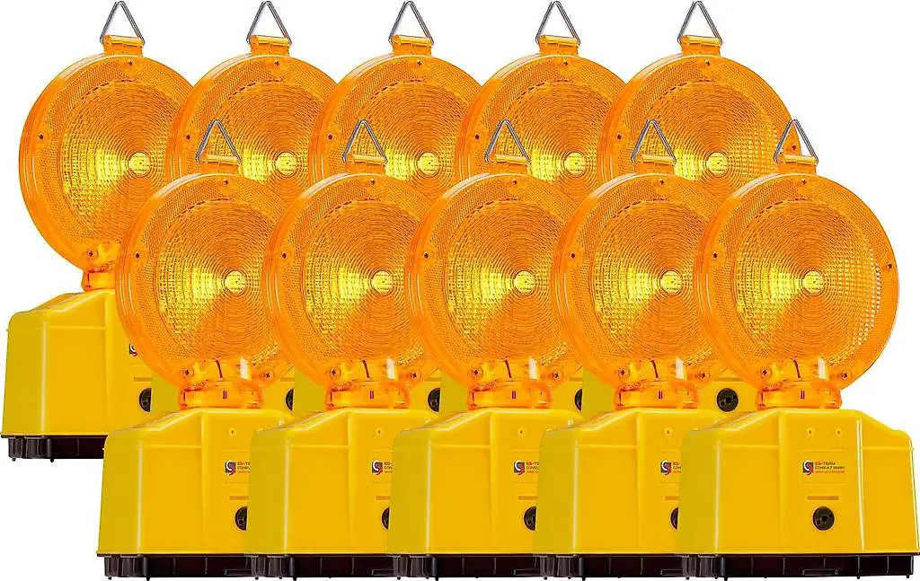 10 Stück Baustellenleuchten Warnleuchten