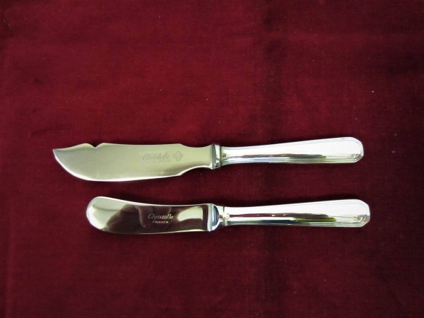 America Christofle Butter+Käsemesser Set versilbert