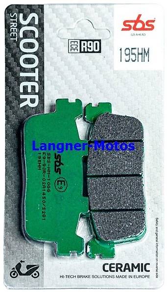 bremsbelag sbs 195 hm yamaha yp r xmax 400, kymco x-town 300