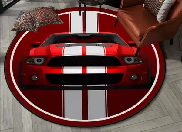 Teppich Ford Mustang rund toop Look Fussmatte