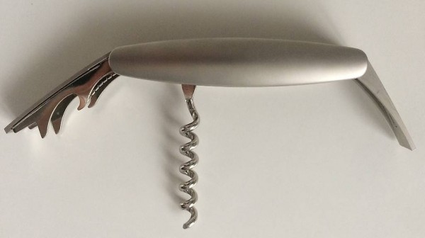 Korkenzieher / Flaschenöffner gebürsteter Stahl