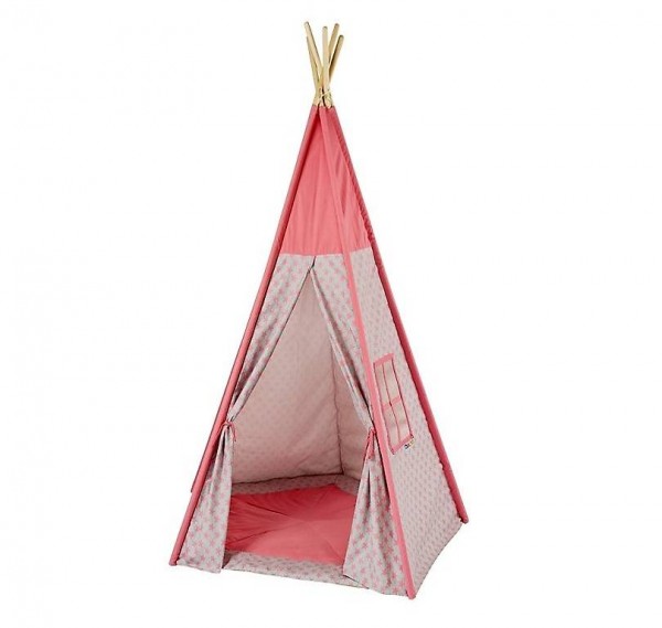  Tipi Spielzelt rosa mit Bodenmatte