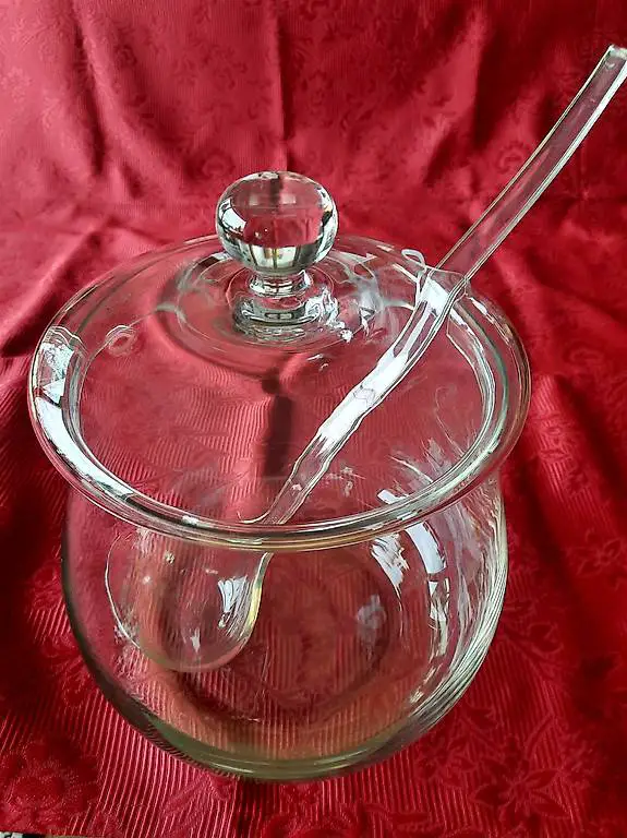 Bowle Schüssel mit Deckel aus Glas plus Schöpfkelle