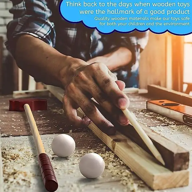 Holz-Minigolf-Set, 71x23x10 cm, 2,36 kg