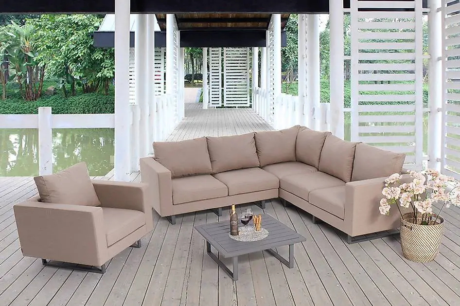 Wetterfestes Outdoor Loungemöbel XL Sandbraun