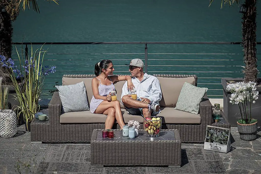 3-Sitzer Gartensofa - Sofa braun round