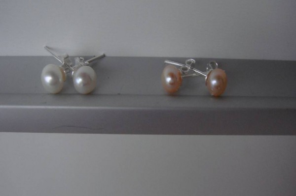 clous d"oreilles Argent 925 perle eau douce