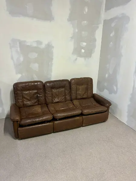 Vintage De Sede Ledersofa aus der Serie DS-66, 3er Sofa
