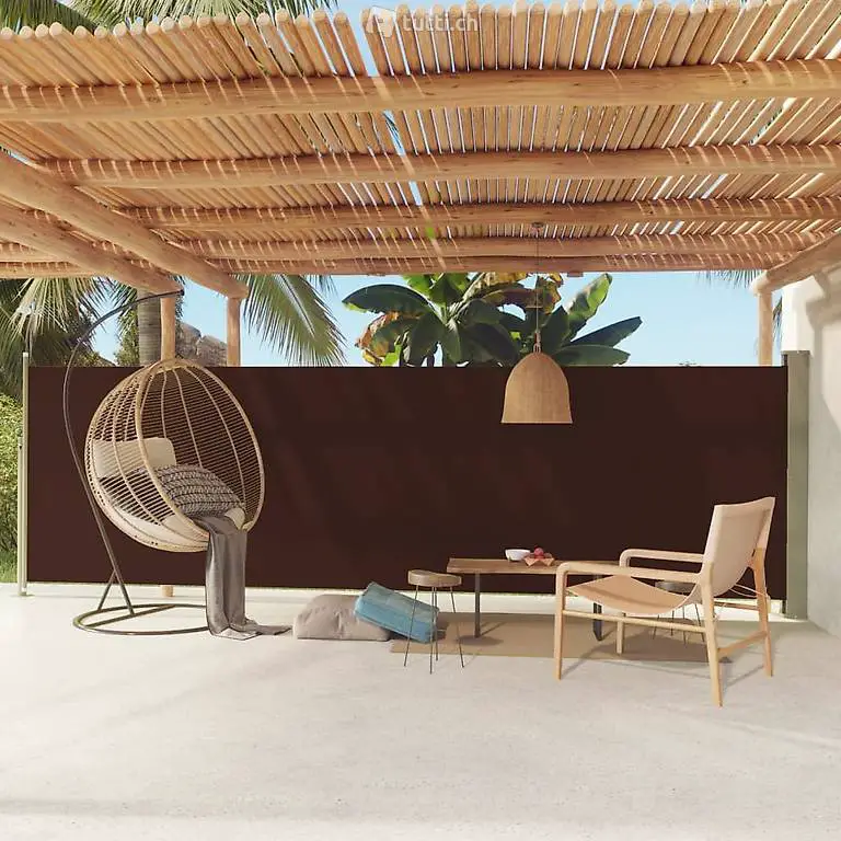  Seitenmarkise Ausziehbar 160x600 cm Braun