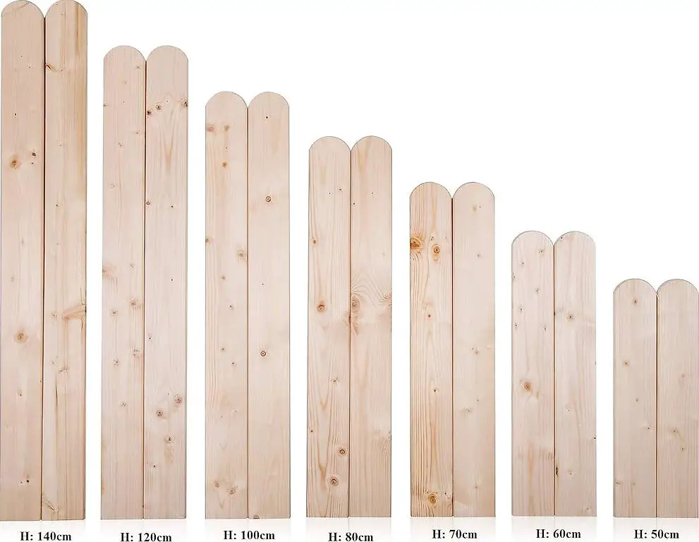 Zaunlatten aus Fichtenholz, 9x2x90cm, 15 Stück