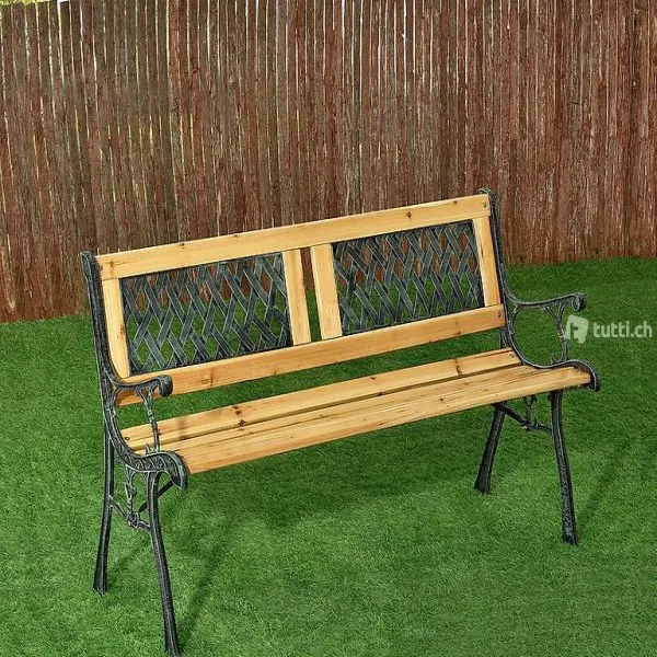  2 Sitzer Gartenbank Sanremo aus lackiertem Holz Gusseisen