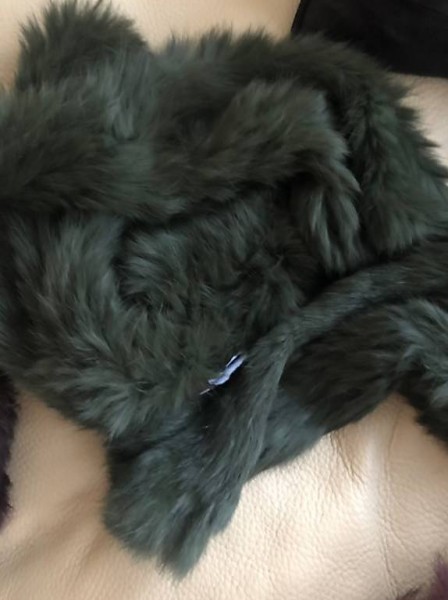 Hasenfell Echt grün