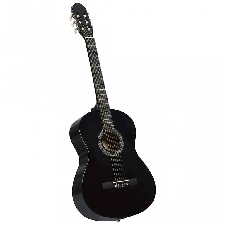Klassikgitarre für Anfänger Schwarz 4/4 39" Lindenholz