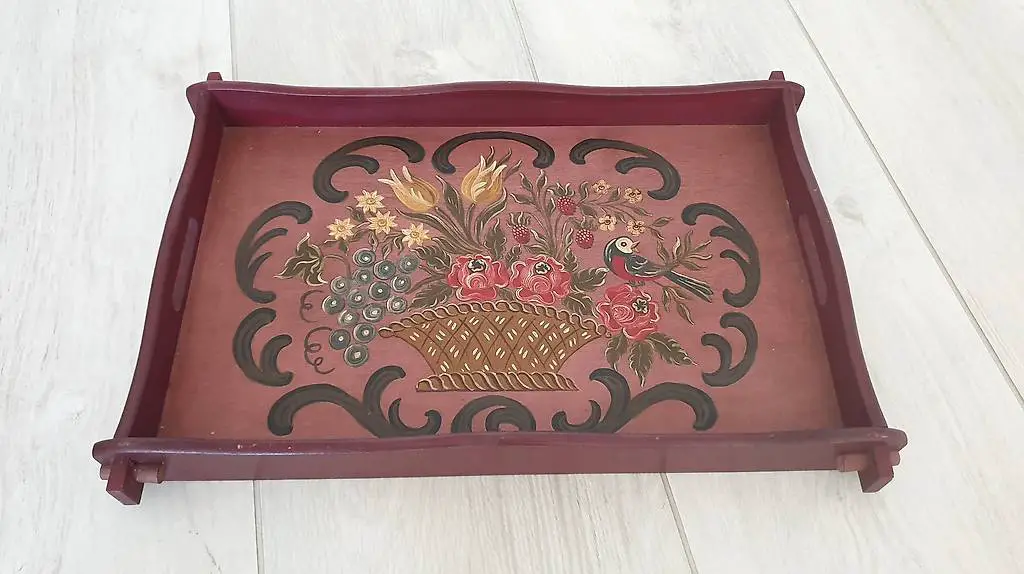 Bauernmalerei Holztablett