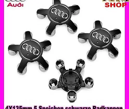 Audi 4X135mm5Speichen schwarze Radkappen