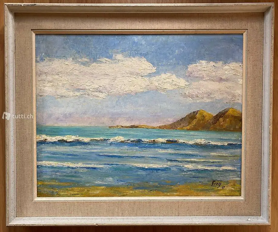 Antikes Öl Bild von Frey 1967