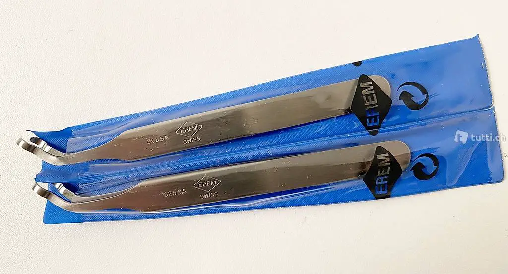 Pinzette abgewinkelt, EREM, Neu