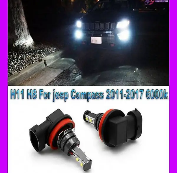  H11 H8 Für Jeep Compass 2011-2017 6000k