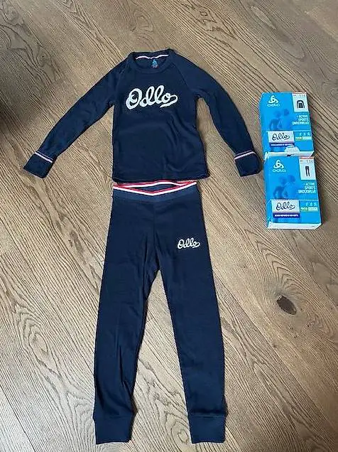 Dunkelblaue Thermounterwäsche von Odlo (Warm) Gr. 116
