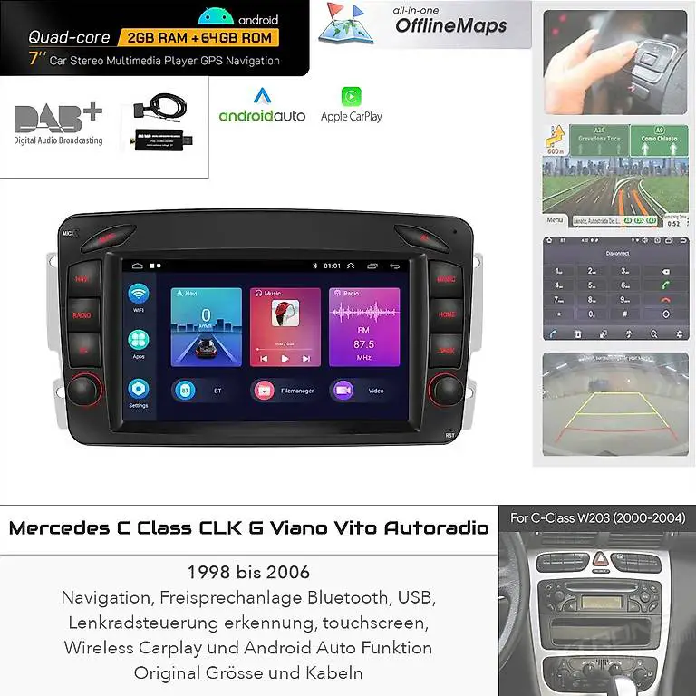 Mercedes Autoradio Viano C Class CLK Vito G Class Carplay