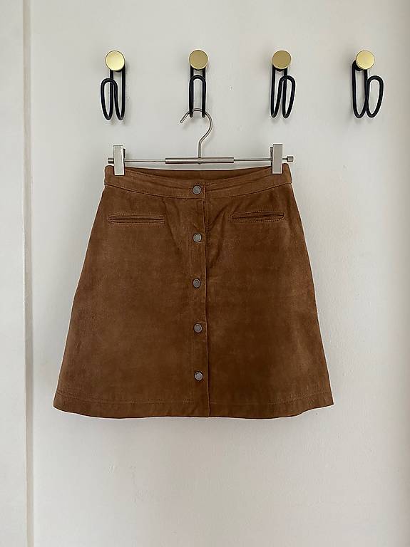 Brauner Lederrock Gr. 34