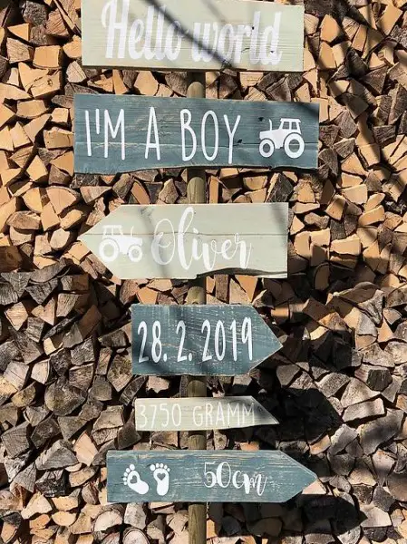 Wegweiser zur Geburt, Geburtstafel, Geschenk zur Geburt