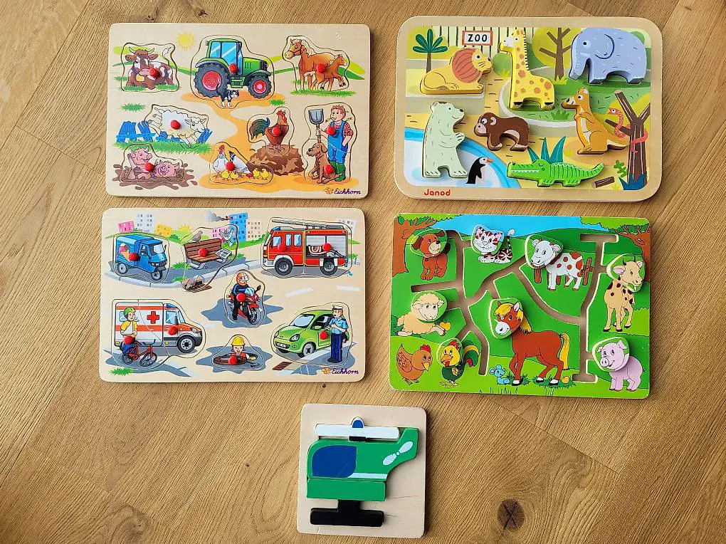 5er-Set Steckpuzzle Holz Puzzle