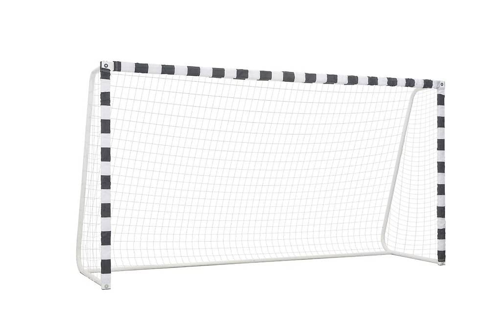 Fussballtor 300 x 160 x 90 cm Metall Schwarz und Wiss