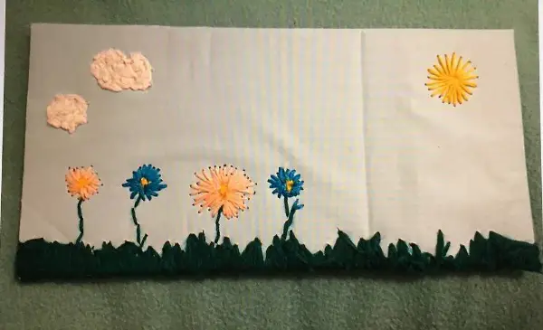 Blumenlandschaft Stickerei Gemälde