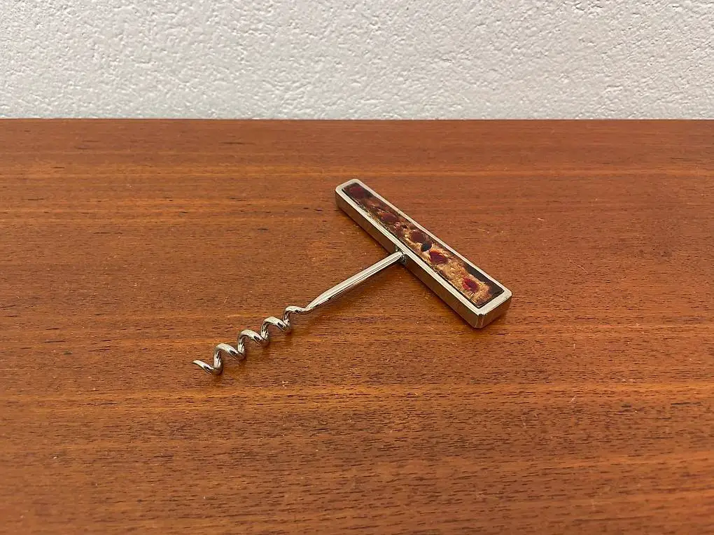 Asymmetrischer Zapfenzieher Emaille Korkenzieher vintage 60s