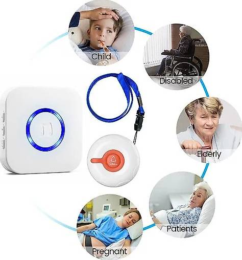 Senioren Notruf SOS Knopf mit drahtloser Glocke (220V)