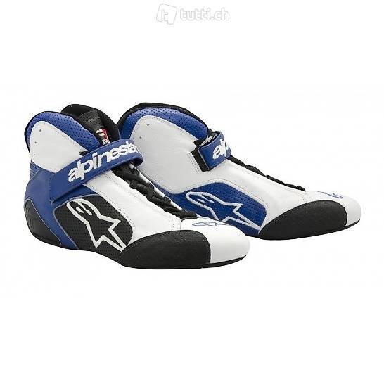  Alpinestars Fahrerschuh TECH 1T GR.42 Weiss/Schwarz Blau
