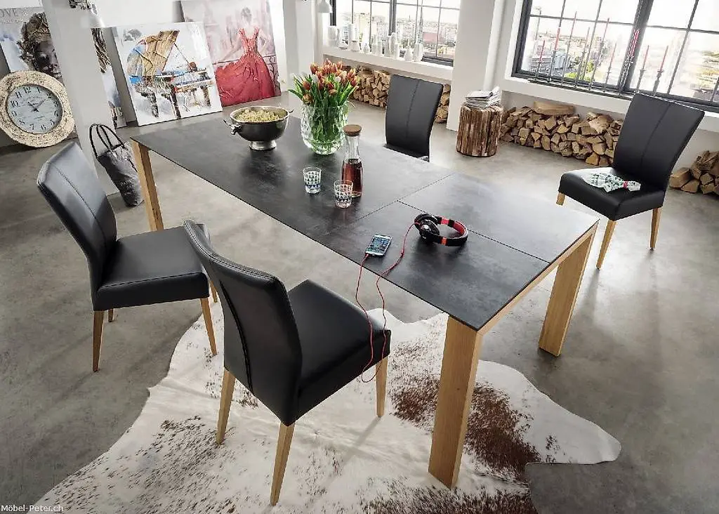 Keramik Esstisch Olymp mit Holzfüsse