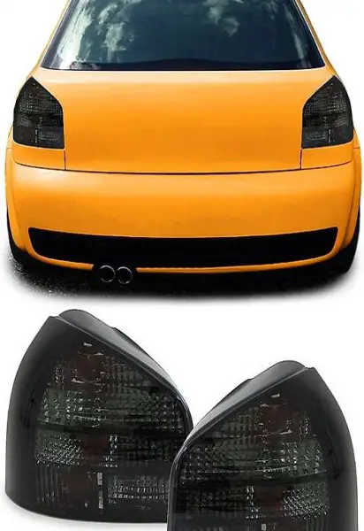  KLARGLAS RÜCKLEUCHTEN KRISTALL SCHWARZ FÜR AUDI A3 8L 96-03