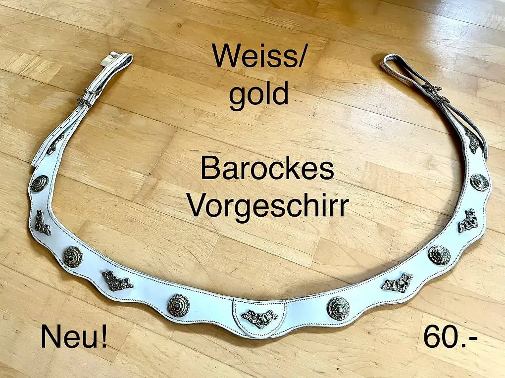 Neues schönes Barockes Vorgeschirr, weiss/gold