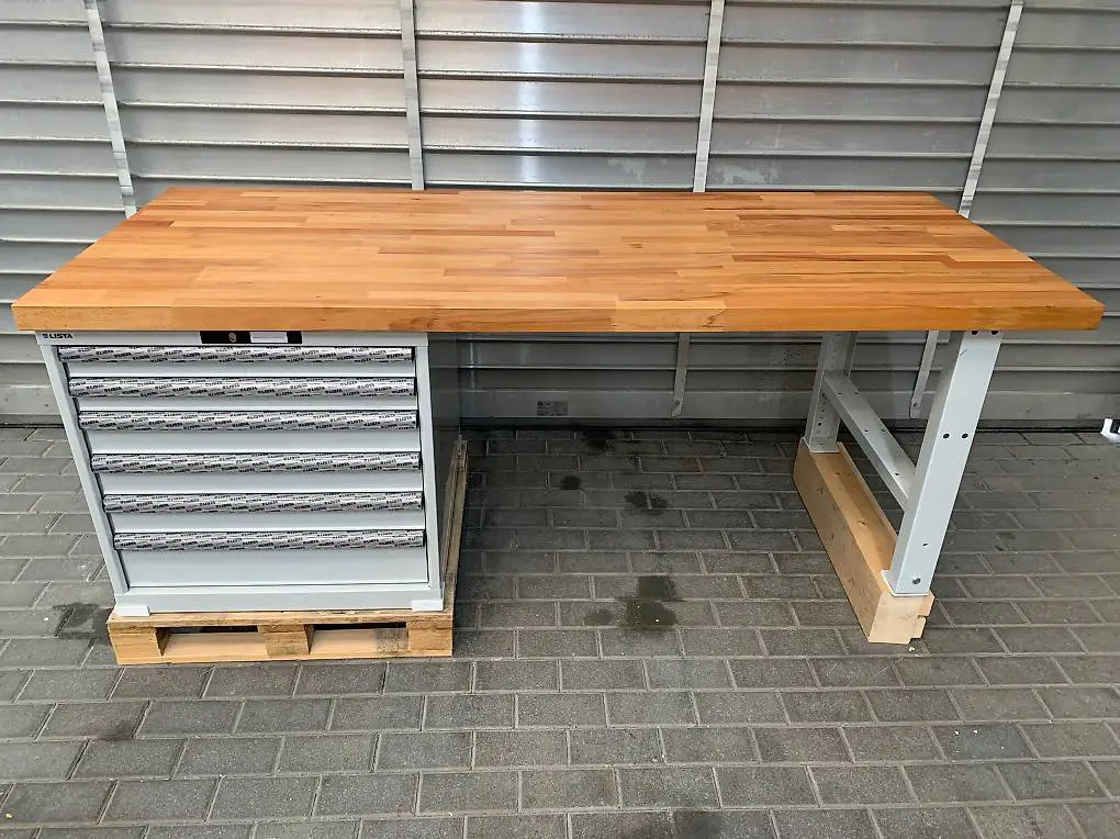 LISTA Werkbank zum Sitzen, Büro/ Werkstatt, 200 x 80 x 5cm