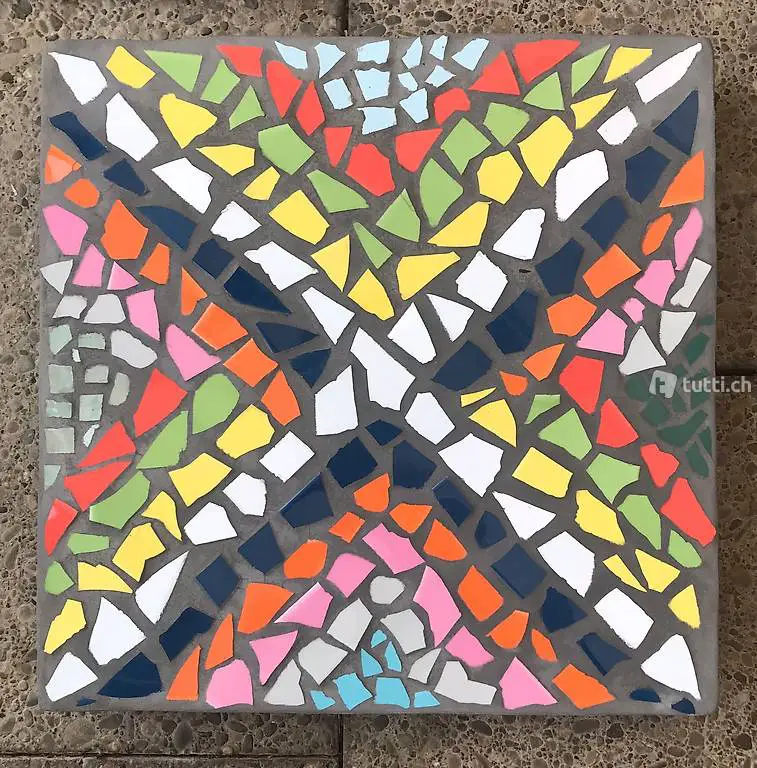 Mosaik Gartenplatte 40x40 NEU