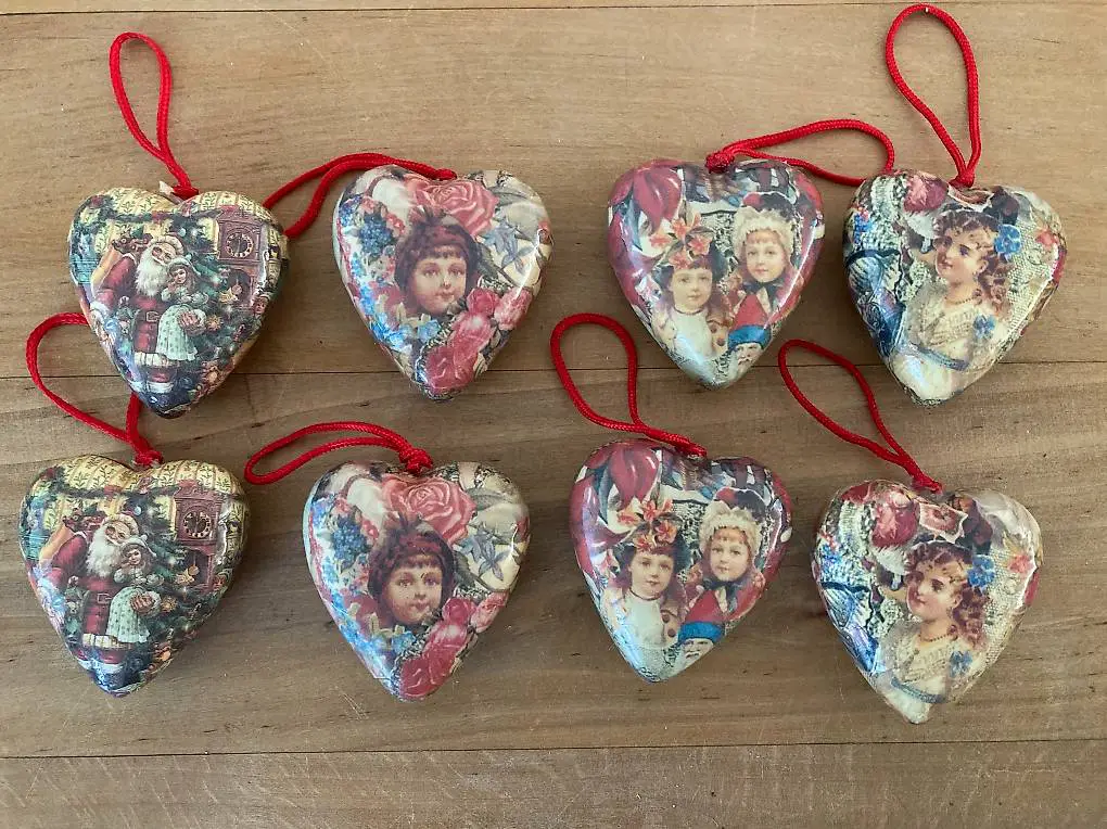 Set 8 Nostalgie-Aufhänger HERZ, Neu