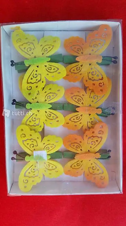 Schmetterlinge an Klammer, neu