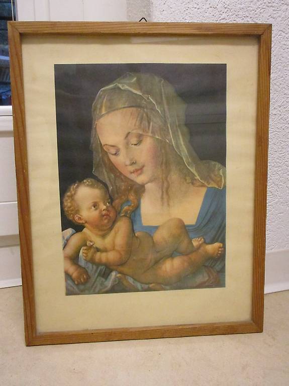 Kunst-Druck Madonna Maria + Jesuskind Lippi Ghiberlandaio
