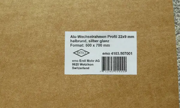 1 Alu-Wechselrahmen 50x70 cm, silber glanz, OVP