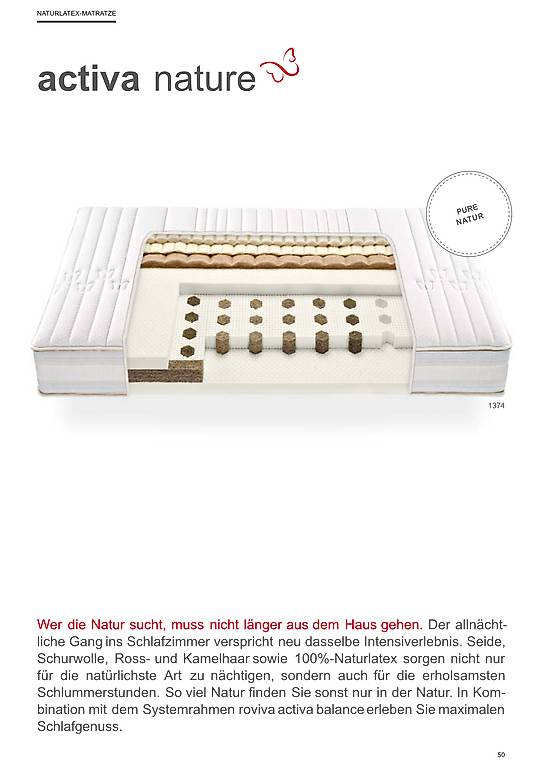 roviva Matratze activa nature - statt VP CHF 2140.-