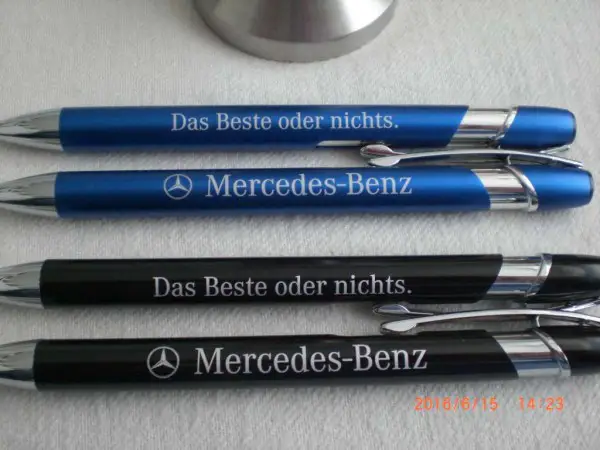 5x Mercedes Kugelschreiber Metall GRAVIERT Sammler - C E SL