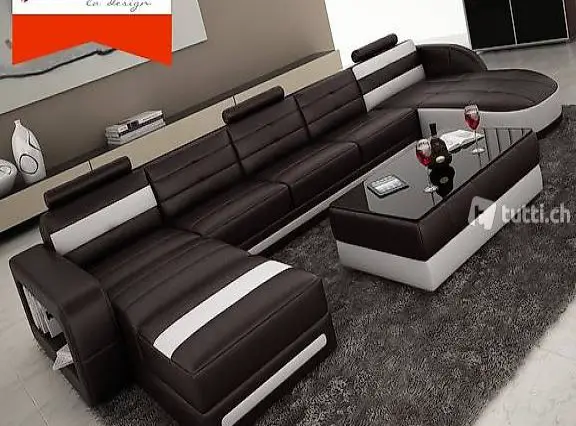  LEDERSOFA SOFA MIT 2 CHAISELONGUES COLO 3