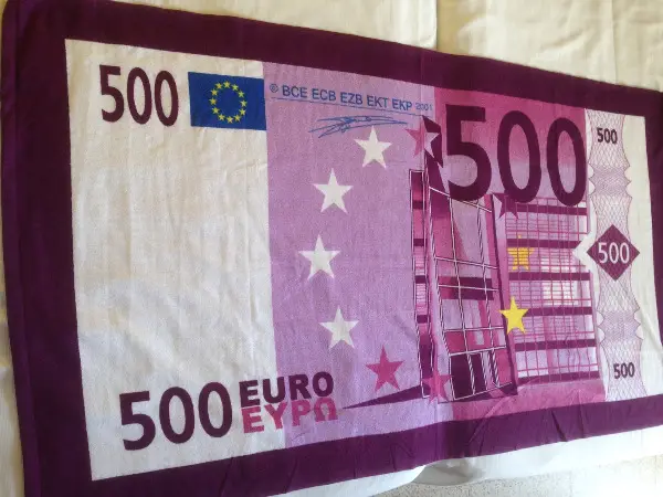 Badetuch Frottee Strandtuch Tücher 100 Euro Motiv