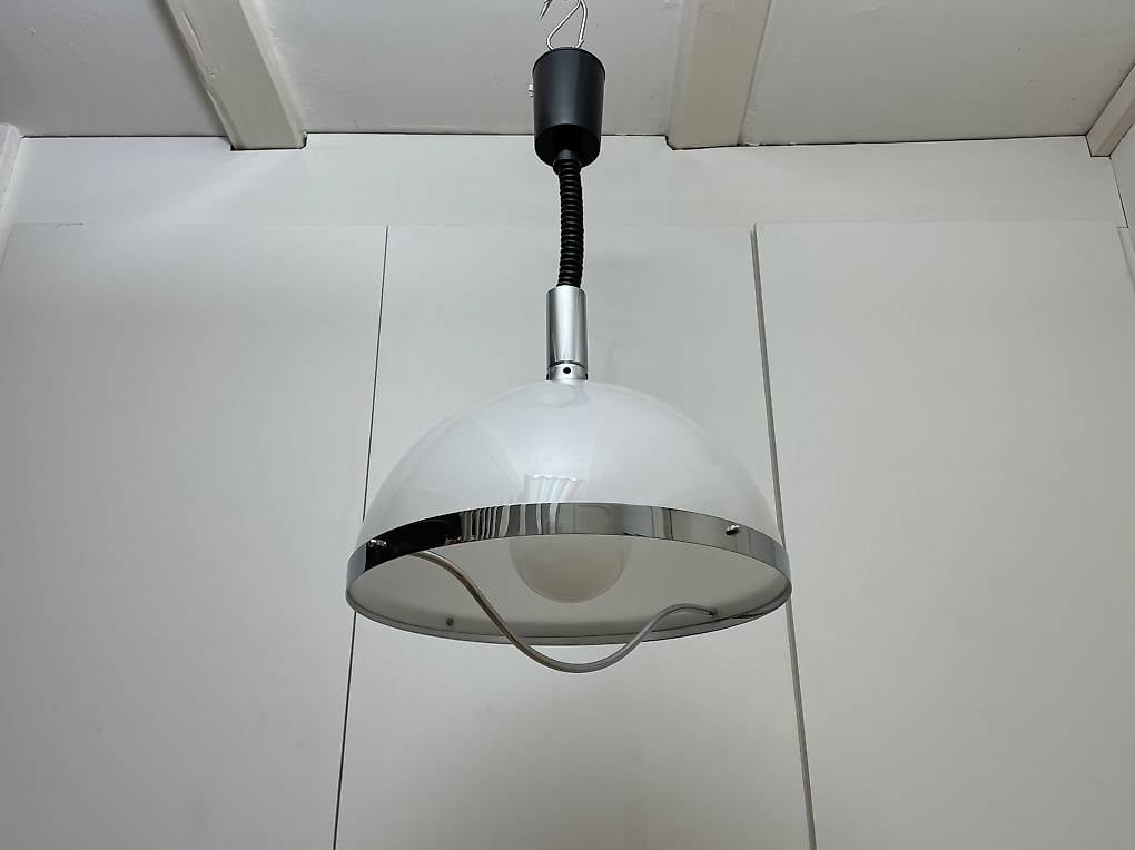 Space age Hängelampe Acrylglas Chrom Deckenlampe vintage 70s