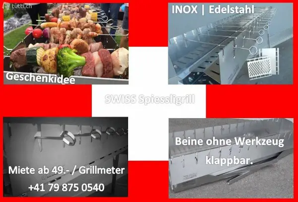 BBQ Edelstahl Grill für Spiessli
